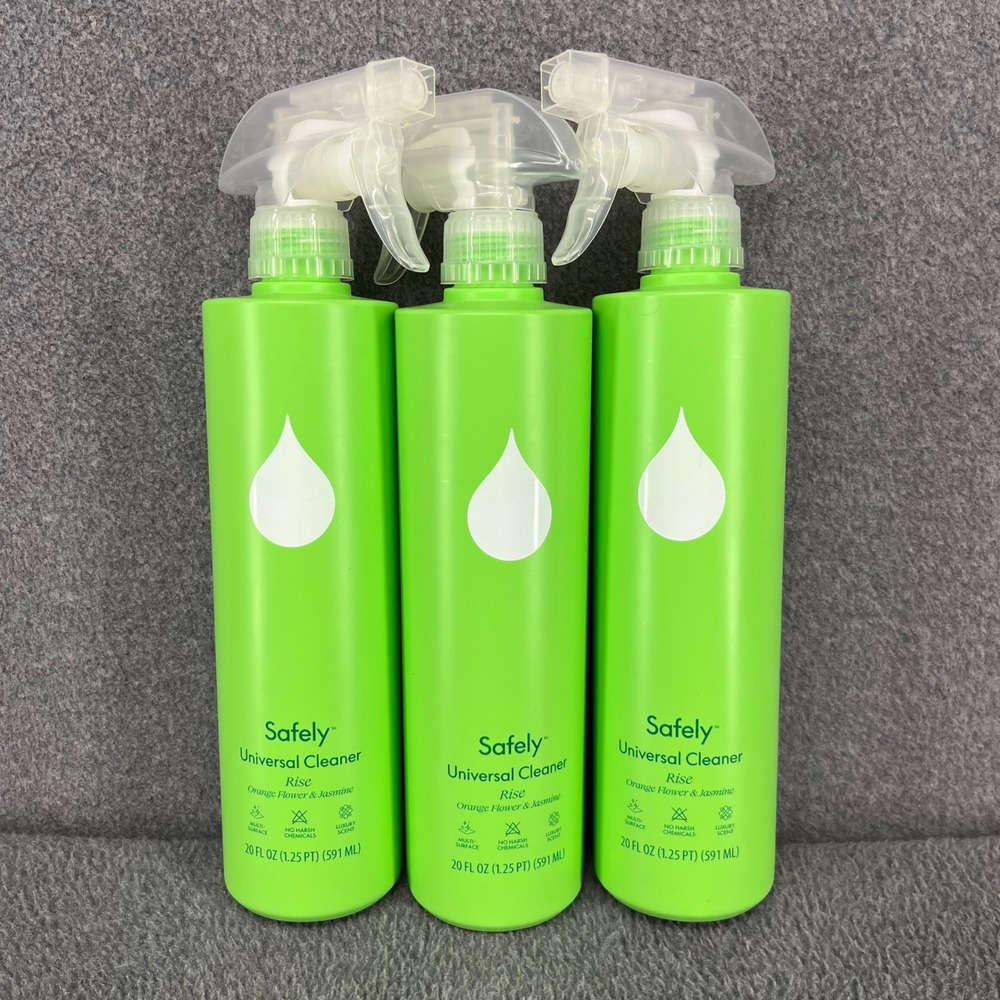 3x Safely Universal Cleaner 20 oz Rise Orange Flower Jasmine Multi-Surface